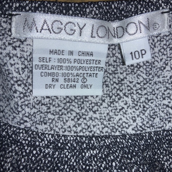 Maggy London black mesh overlay skirt Sz 10P geometric print - Picture 5 of 5